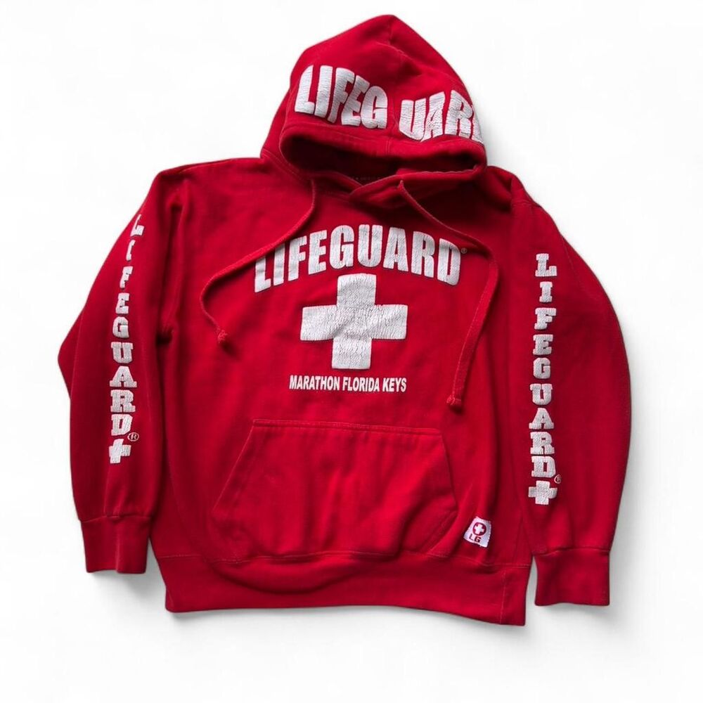 Classic Red Lifeguard Sweatshirt Florida USA Unisex size Medium